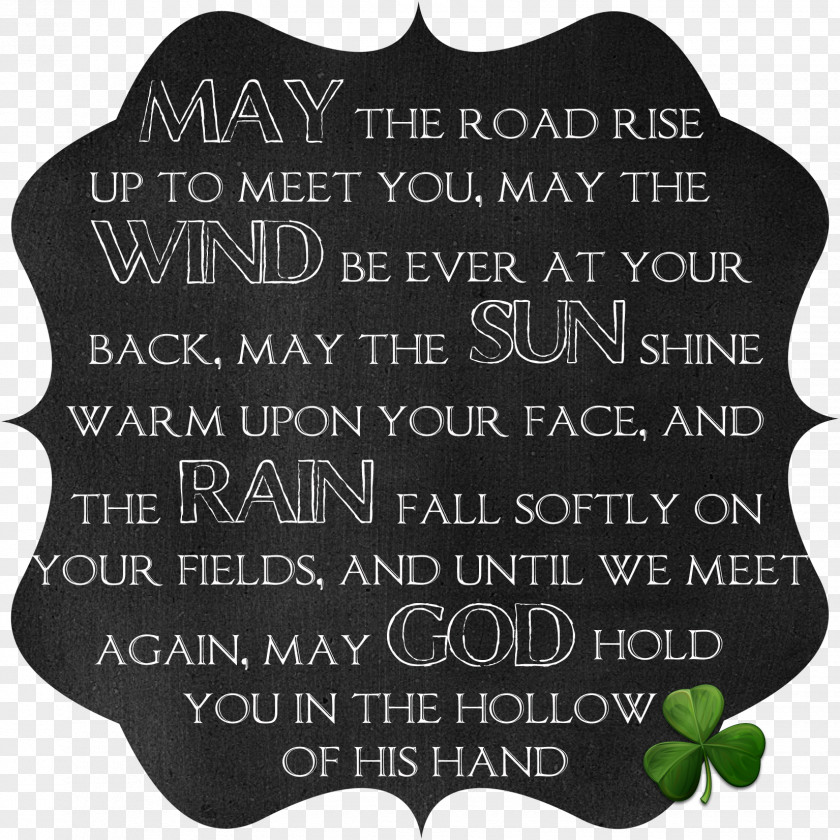 Quotation Irish People Saying Blessing Blackboard PNG