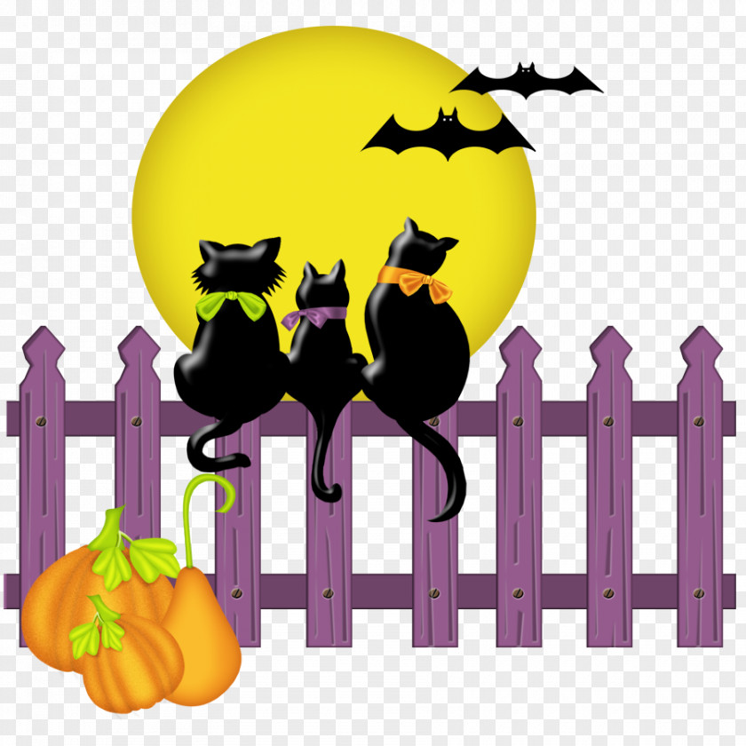 Cartoon Halloween Cat Jack-o'-lantern Clip Art PNG