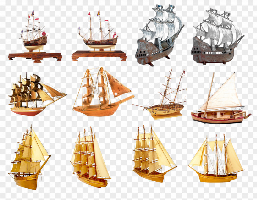 Ship Sailing Model Clip Art PNG