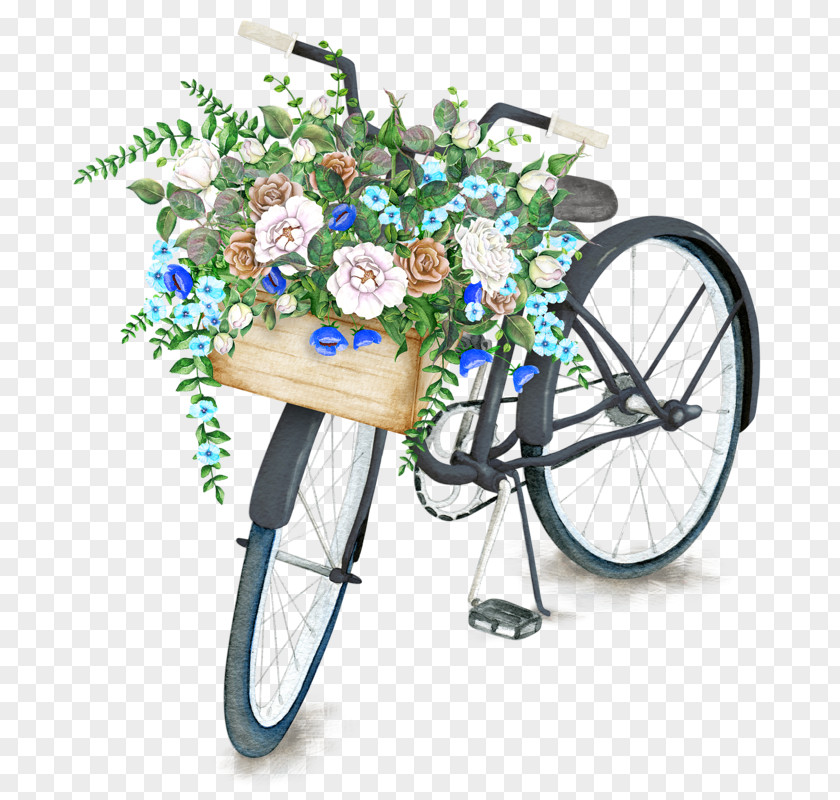 Bicycle Baskets Flower Stock Photography PNG