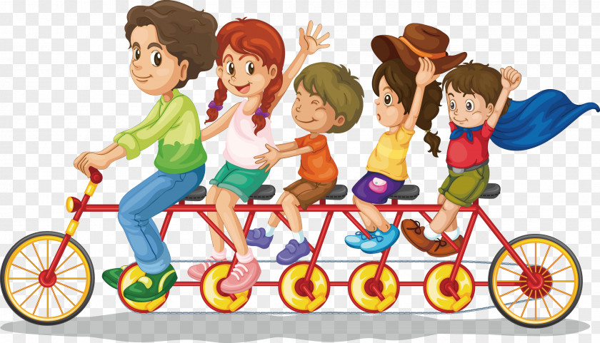 Cycling Vector Family Love Poster Illustration PNG