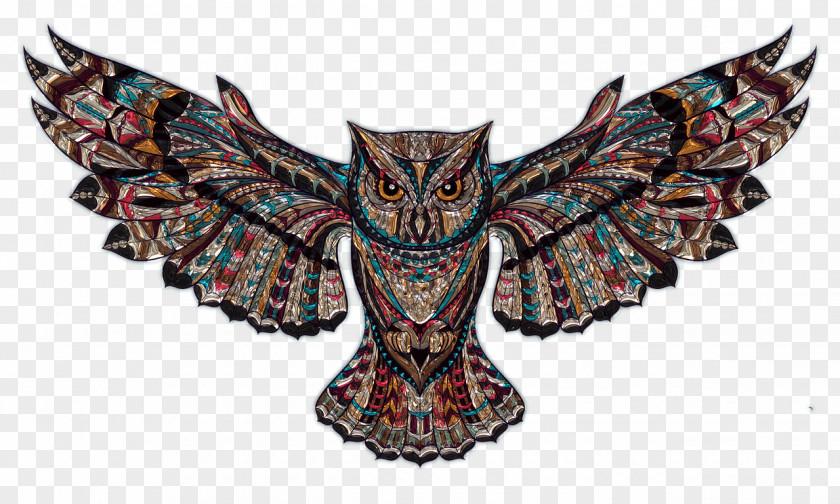 Owl Plastic Art PNG Art, multicolored owl clipart PNG