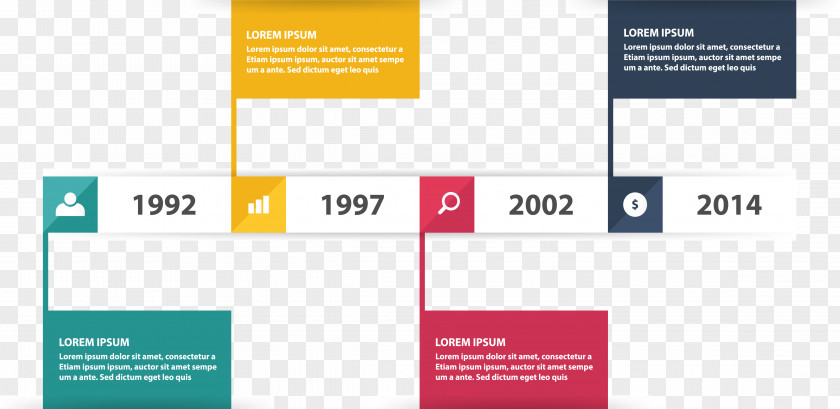 Color Box Flag Timeline Template Infographic PNG