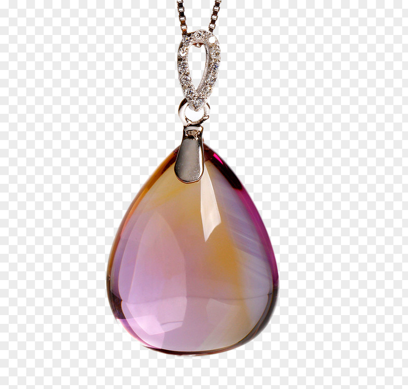 Pei Dia Amethyst Pendant With Silver Inlay Earring Necklace Designer PNG