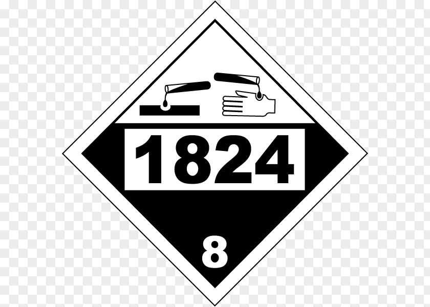 Placard HAZMAT Class 8 Corrosive Substances Dangerous Goods UN Number PNG