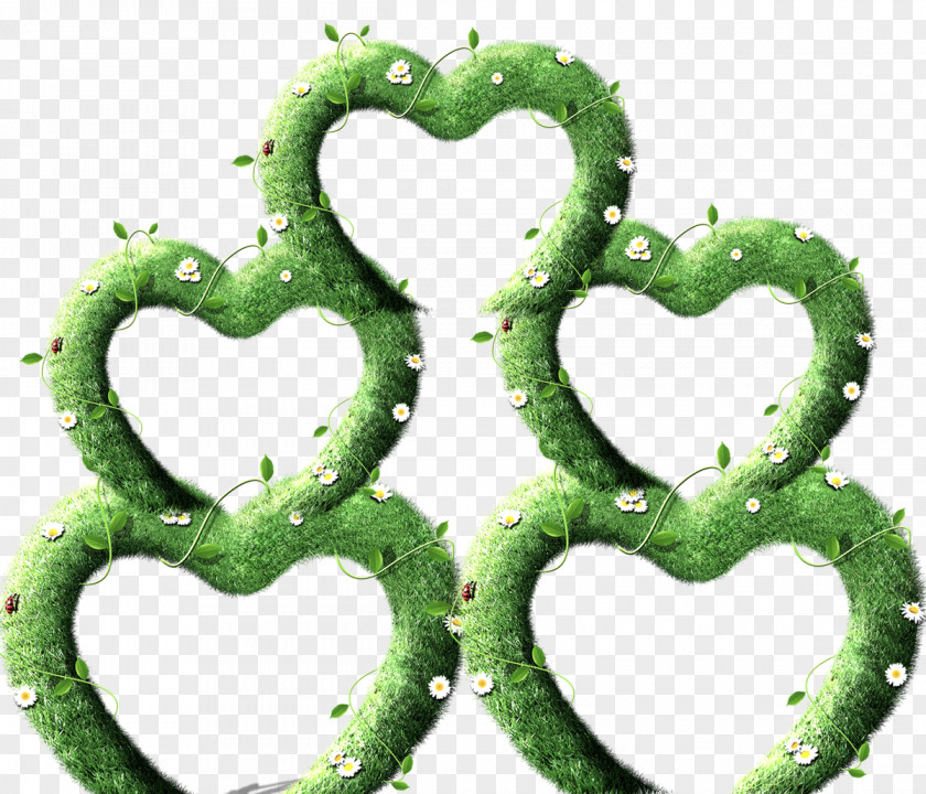 Heart-shaped Green Lawn Sense Of Architecture Heart Picture Frame Download Computer File PNG
