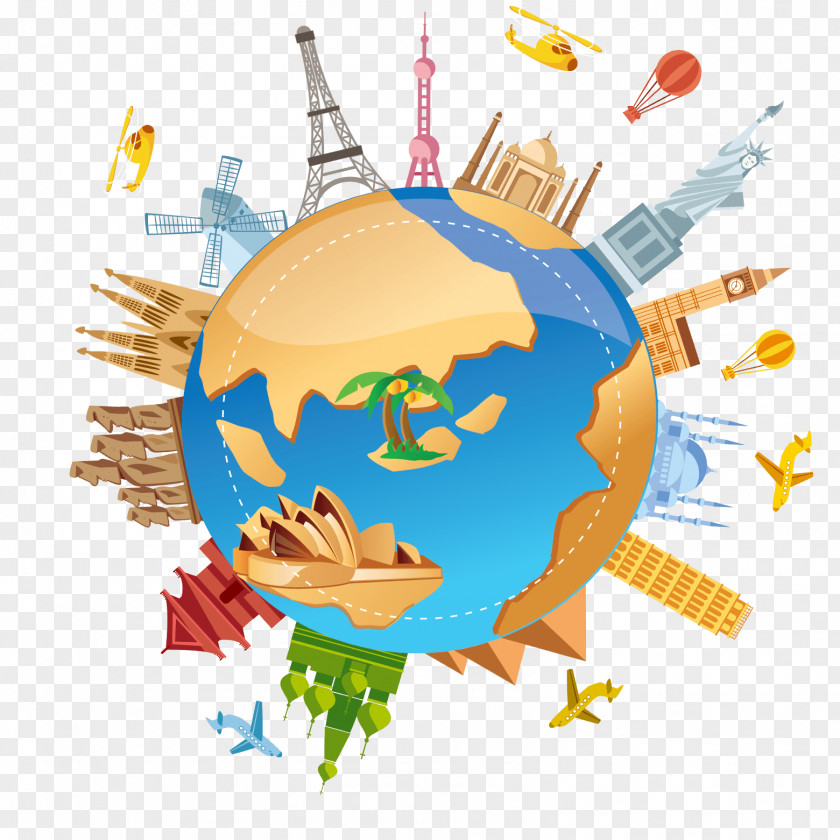 Creative Earth Cartoon Building PNG