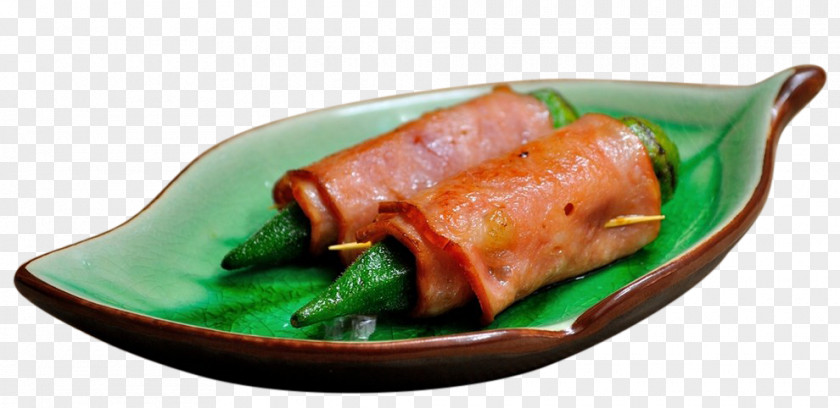 Delicious Okra Bacon Roll Tocino Smoked Salmon PNG