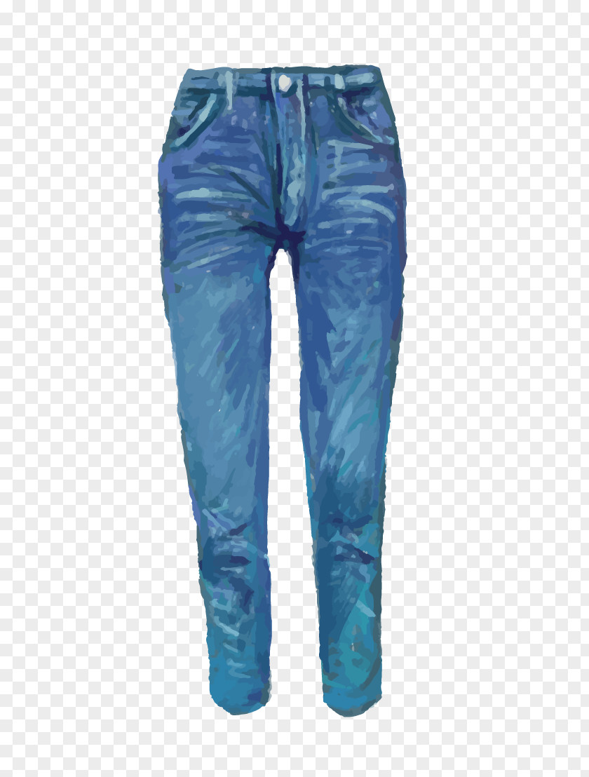 Drawing Jeans Denim Watercolor Painting PNG
