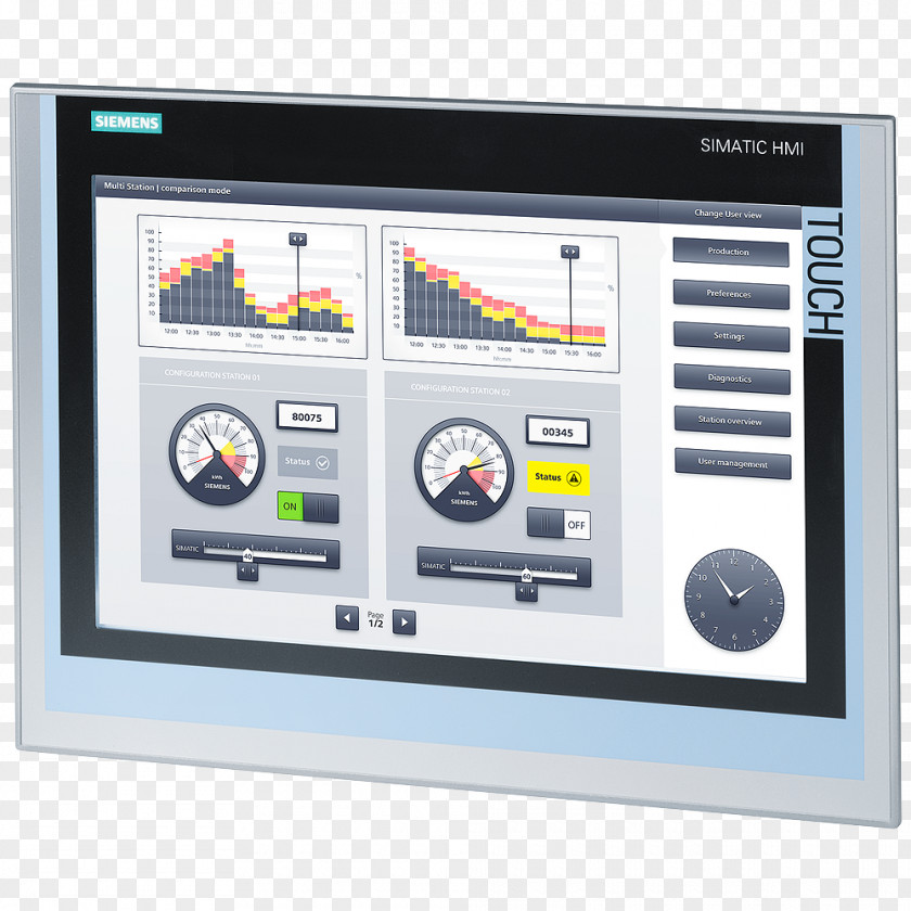 Hmi Display Simatic 6av2 124-0qc02-0ax0 Siemens Tp1500 Comfort Panel 6AV21240 Automation PNG