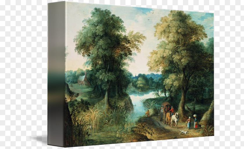 Landscape Painting The Hunters In Snow With Fall Of Icarus Winter Skaters And A Bird Trap Canvas Print PNG