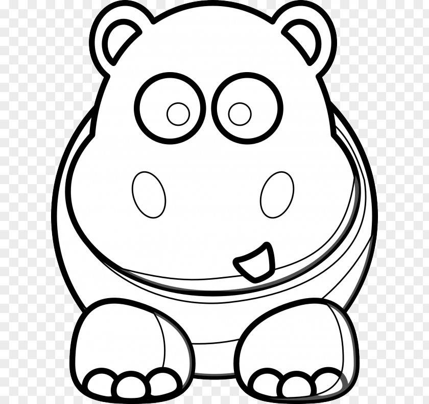 Pictures Of Cartoon Hippos Hippopotamus Coloring Book Drawing Clip Art PNG