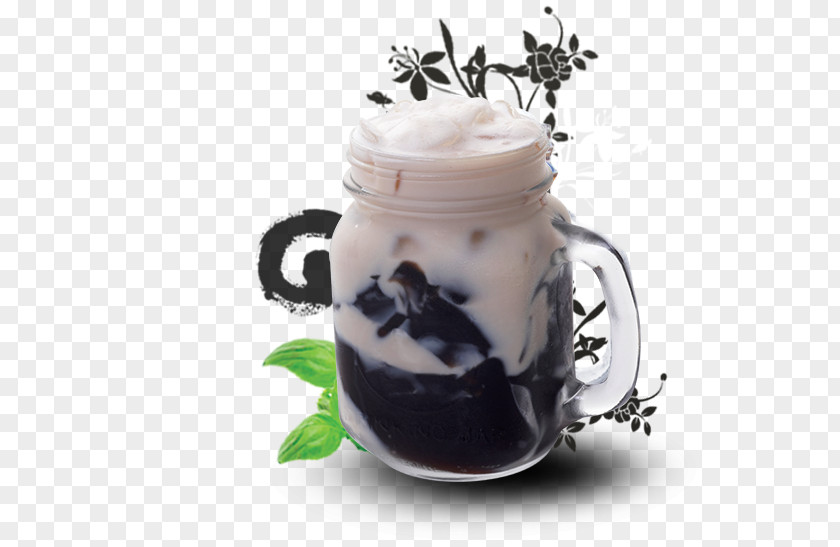 Milk Tea Oolong Grass Jelly Bubble PNG