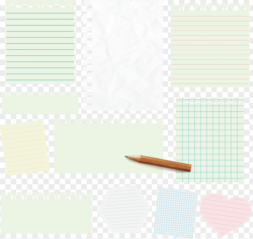Vector Collection Of Hand-painted Paper Sticky Notes Pencil PNG