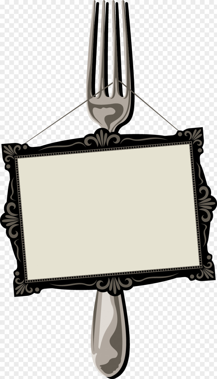 Vector Painted Fork Label Painting Drawing PNG