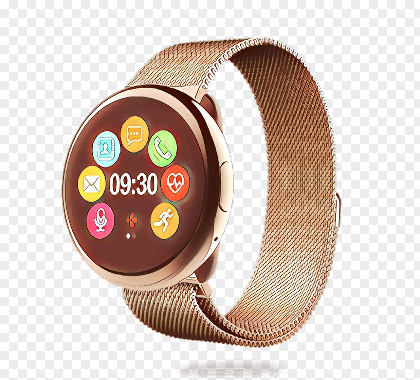 Analog Watch Beige Heart Background PNG