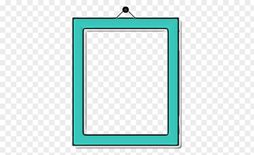 Teal Rectangle Party Background Frame PNG