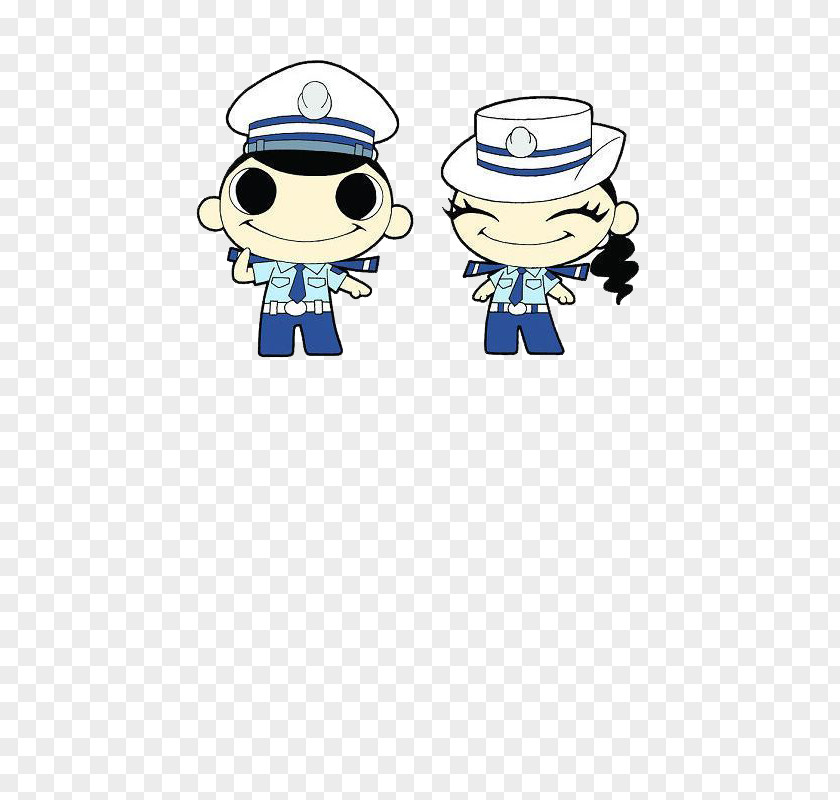 Male And Female Police Cartoon Officer Traffic Illustration PNG