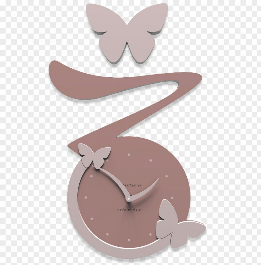 Clock Butterfly Parede Wall Color PNG