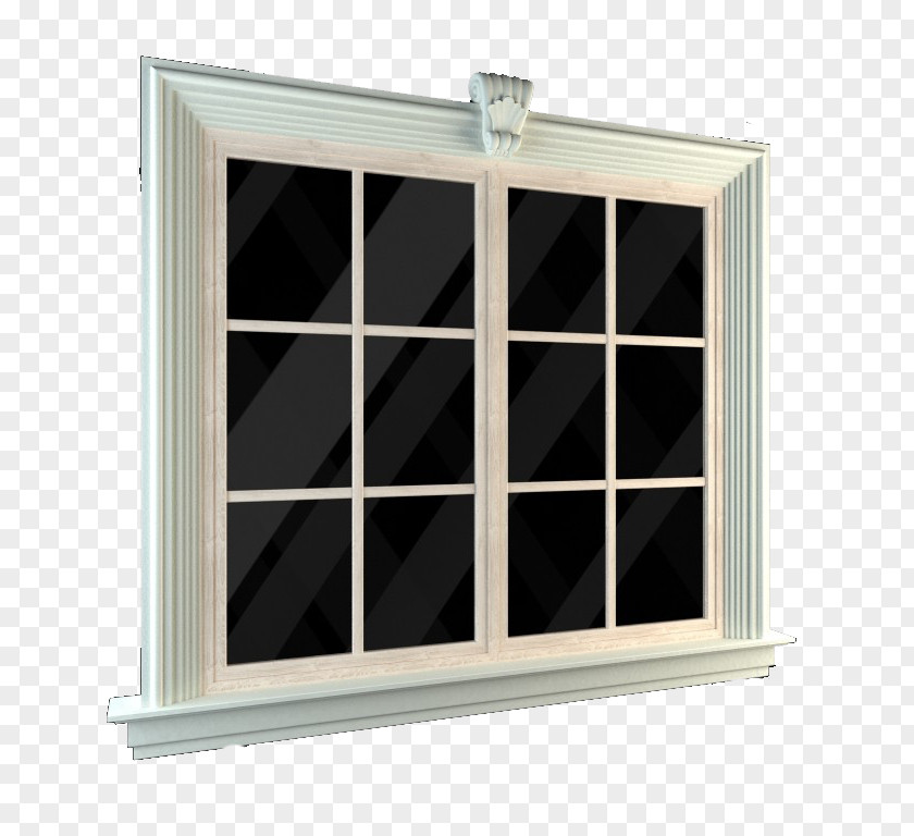 Large White European Style Plaid Window Latticework Icon PNG