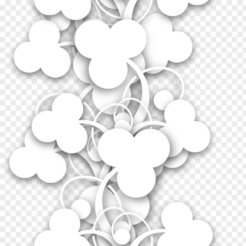 U Monochrome Flower Floral Design PNG