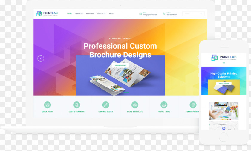 WordPress Printing Theme Service Design PNG
