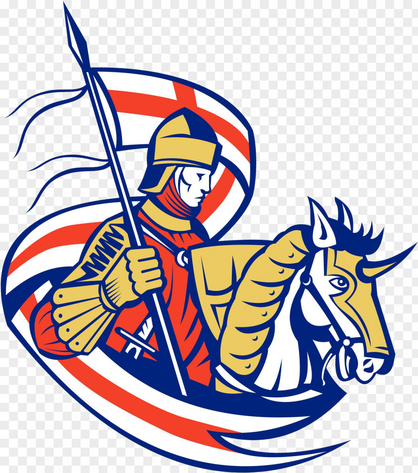 Hand Painted Soldiers Flag Of England Knight Illustration PNG