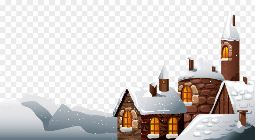 Snow House Santa Claus Christmas Clip Art PNG