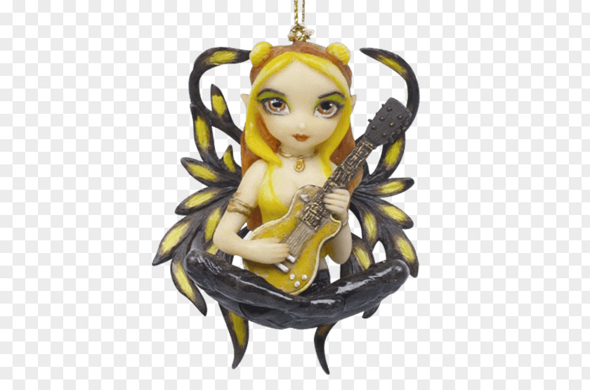 Fairy Golden Guitar Figurine Christmas Ornament Day PNG