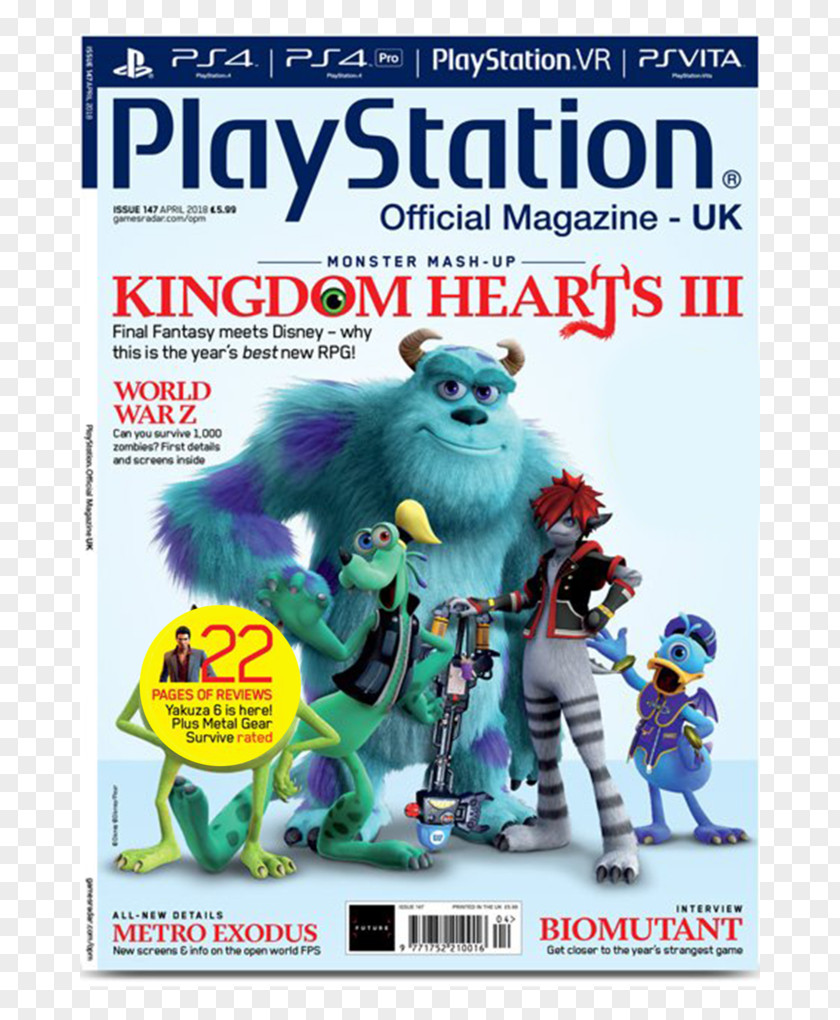Kingdom Hearts III PlayStation Official Magazine – UK PlayStation: The 4 PNG