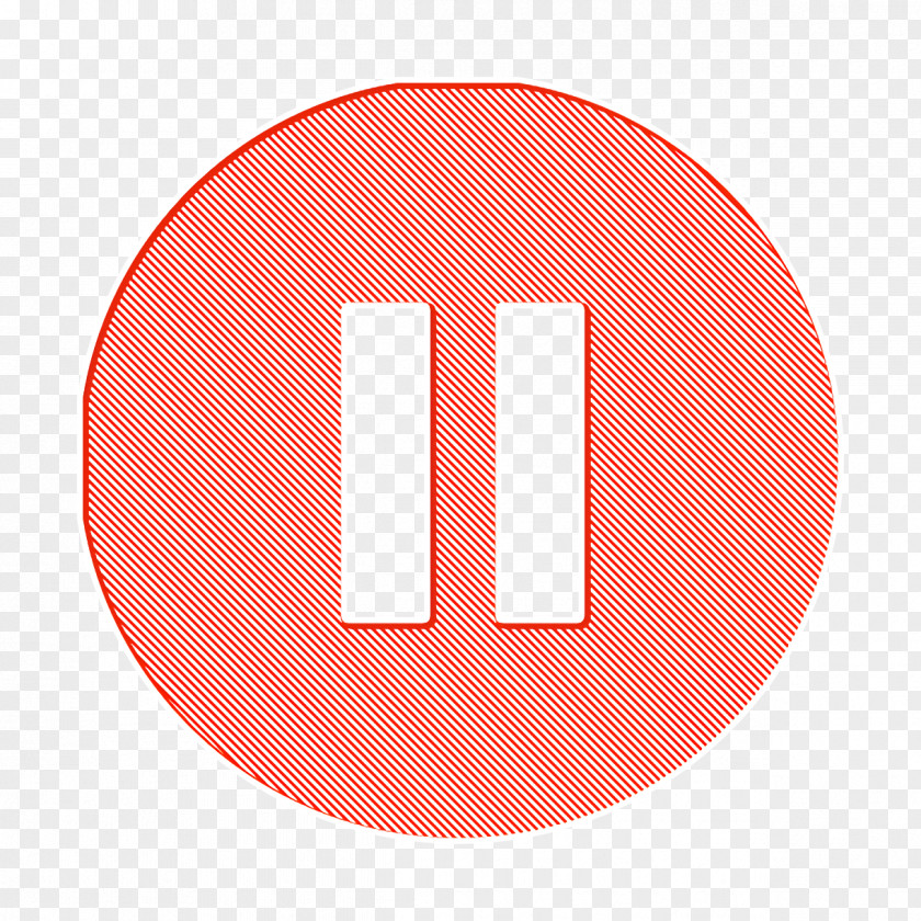 Symbol Peach Pause Icon Solid PNG