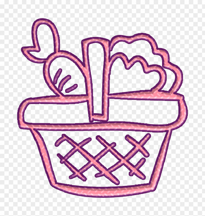 Vegetables Hand Drawn Basket Icon Food PNG