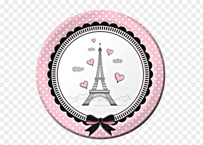Birthday Plates Napkins Eiffel Tower Children's Party Sweet Sixteen PNG