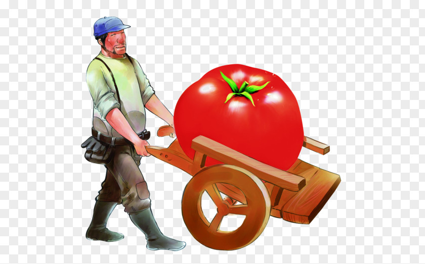 Hand-painted Wheelbarrow On Large Tomato Workers Download Icon PNG