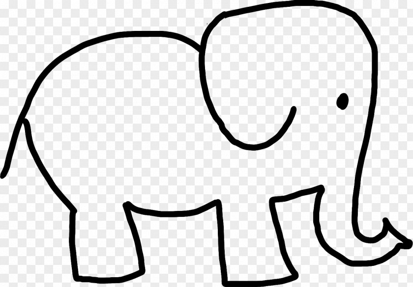 Elephant Drawing African Line Art Cartoon PNG