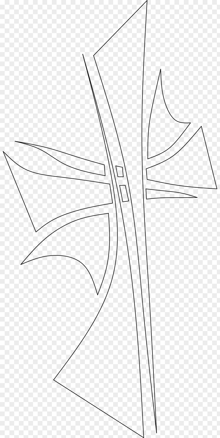 Leaf Line Art Drawing White PNG