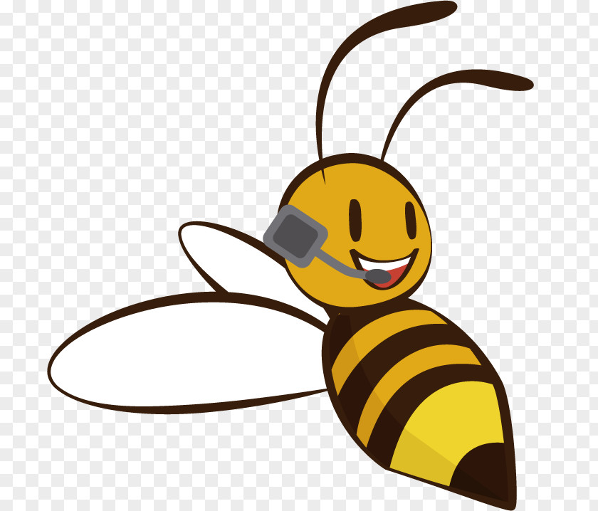 Squeezed Honey Bee Cartoon White Clip Art PNG