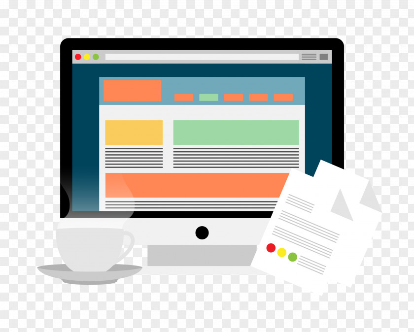 Coffee And Computer Web Development Responsive Design Professional PNG