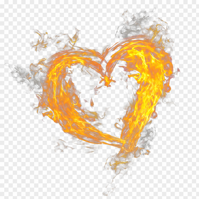 Heart Fire Flame Light PNG