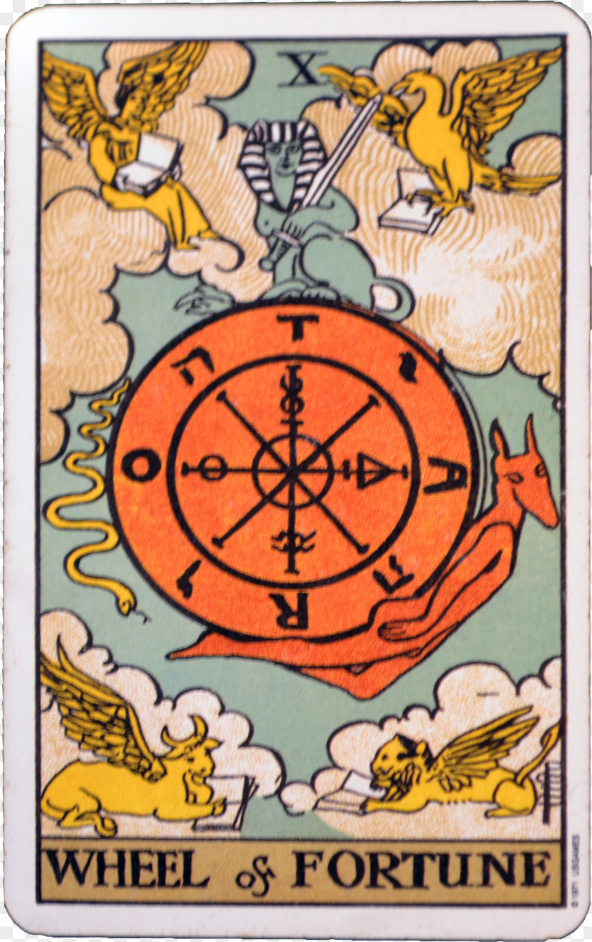 Taro Wheel Of Fortune Rider-Waite Tarot Deck Major Arcana Rota Fortunae PNG