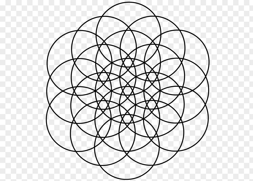 Circle Overlapping Circles Grid Sacred Geometry Metatron's Cube Crop PNG