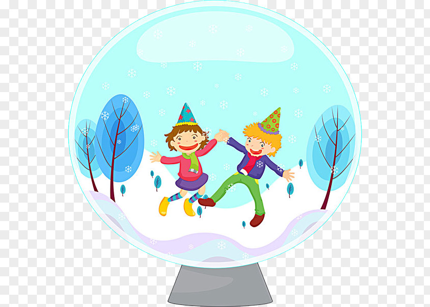 Crystal Ball Child Cartoon Party Illustration PNG