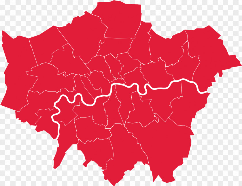 Map South London Boroughs North Location PNG