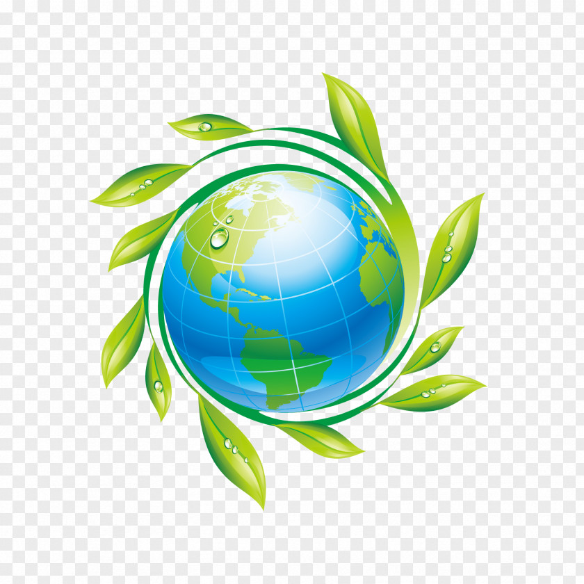 Vector Earth And Leaves Euclidean Illustration PNG