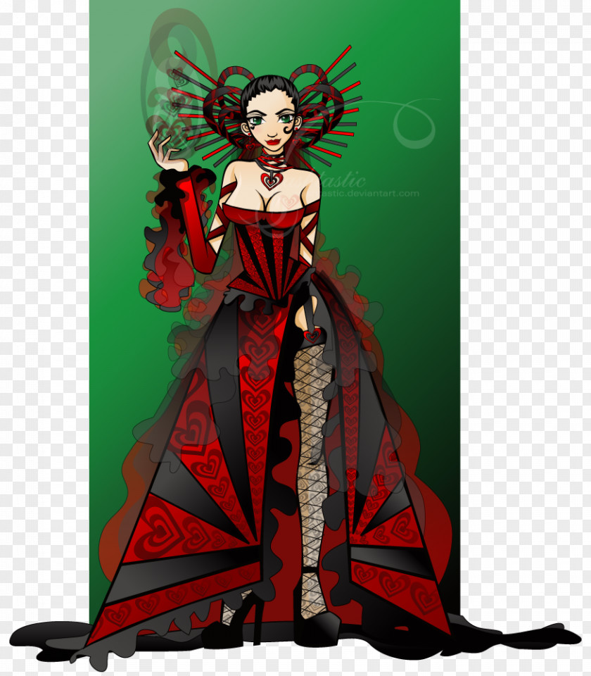 Alice In Wonderland Dress Queen Of Hearts Red Playing Card PNG