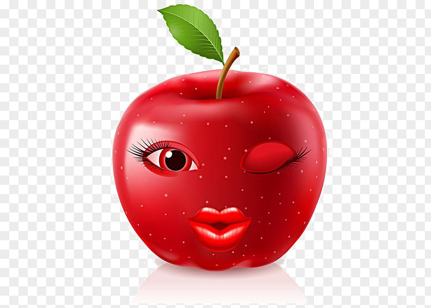 Cartoon Expression Apple Material Royalty-free Illustration PNG