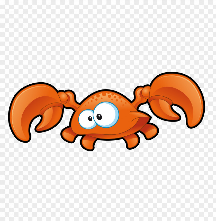 Cute Little Crab Vector Cartoon PNG