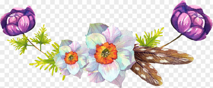 Flower Floral Design Watercolor Painting PNG