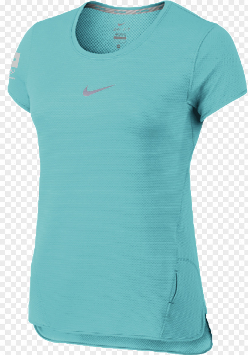 T-shirt Sleeve Neck Turquoise PNG