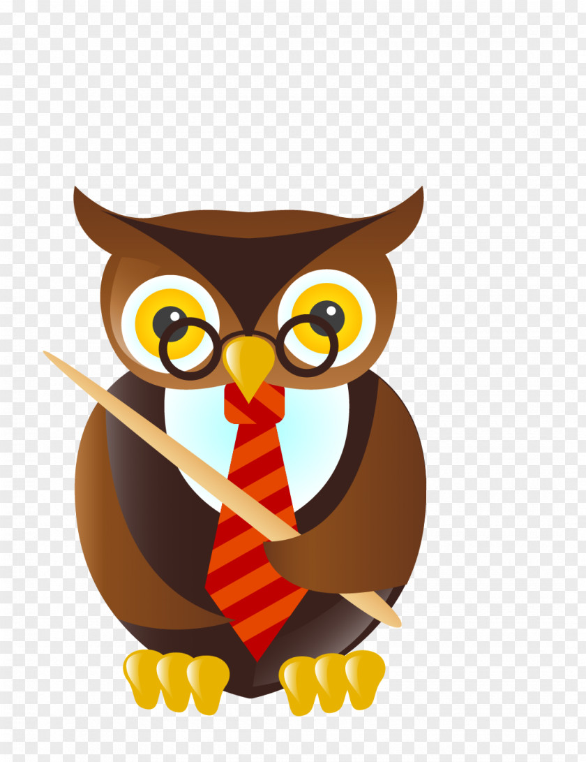 Little Owl Teacher Student Cartoon Clip Art PNG